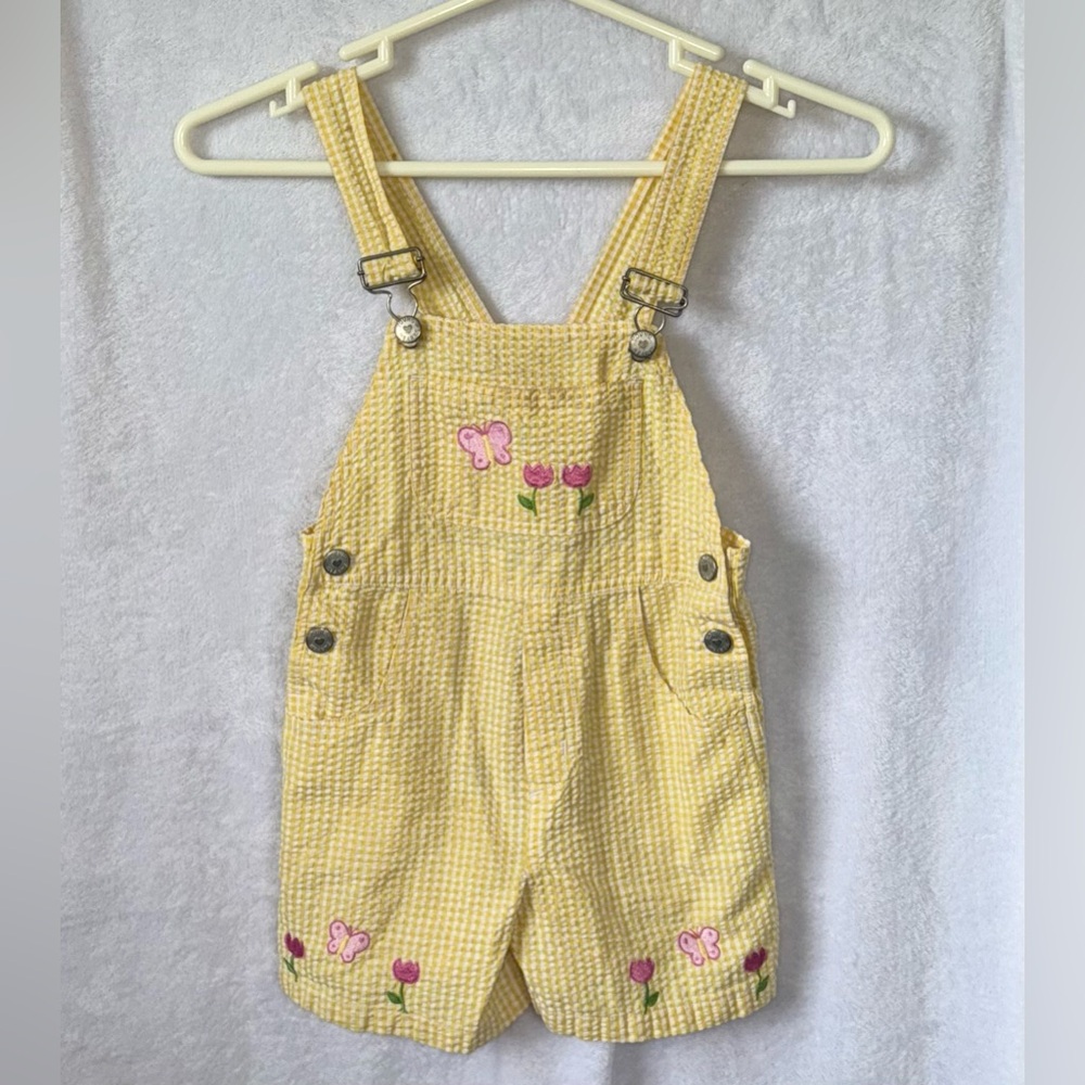 Vintage size 4T yellow short overalls